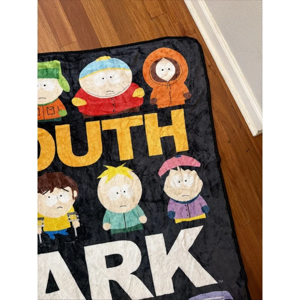 South Park Silver Buffalo Fleece Throw Blanket Stan Kyle Cartman Kenny Etc 45x60
